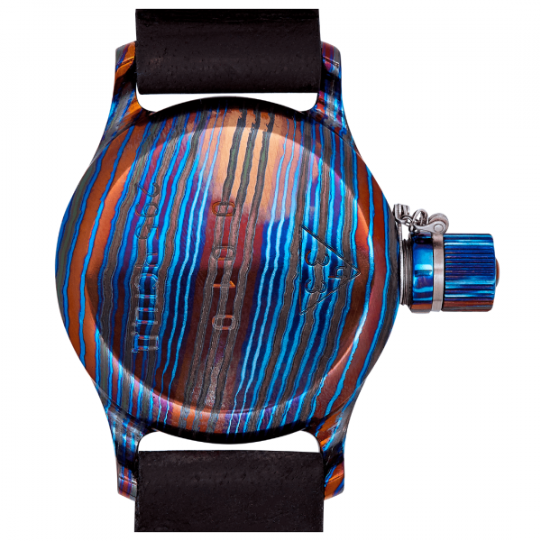 Купить уникальные наручные часы из Титано-Циркониевого Дамаска 46мм Zlatoust 295 