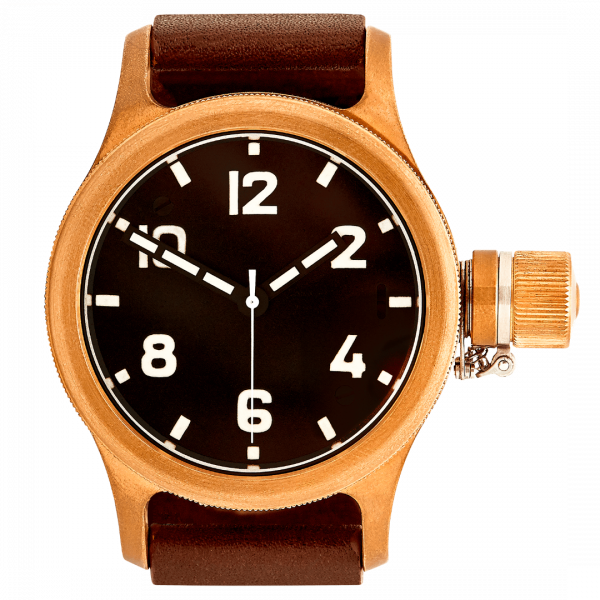 Бронзовые наручные часы с сапфировым стеклом Zlatoust 195 Бронза 46мм 