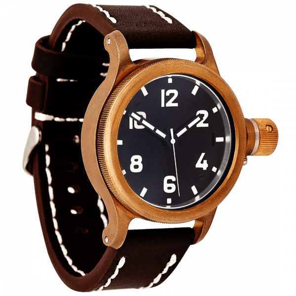 Бронзовые наручные часы с сапфировым стеклом Zlatoust 195 Бронза 46мм 